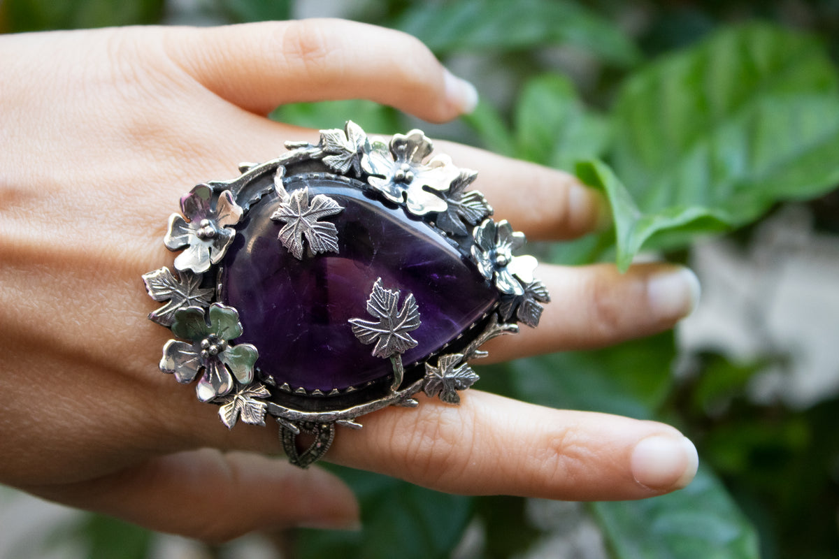 Amethyst Sterling Silver Ring,  AR-7247