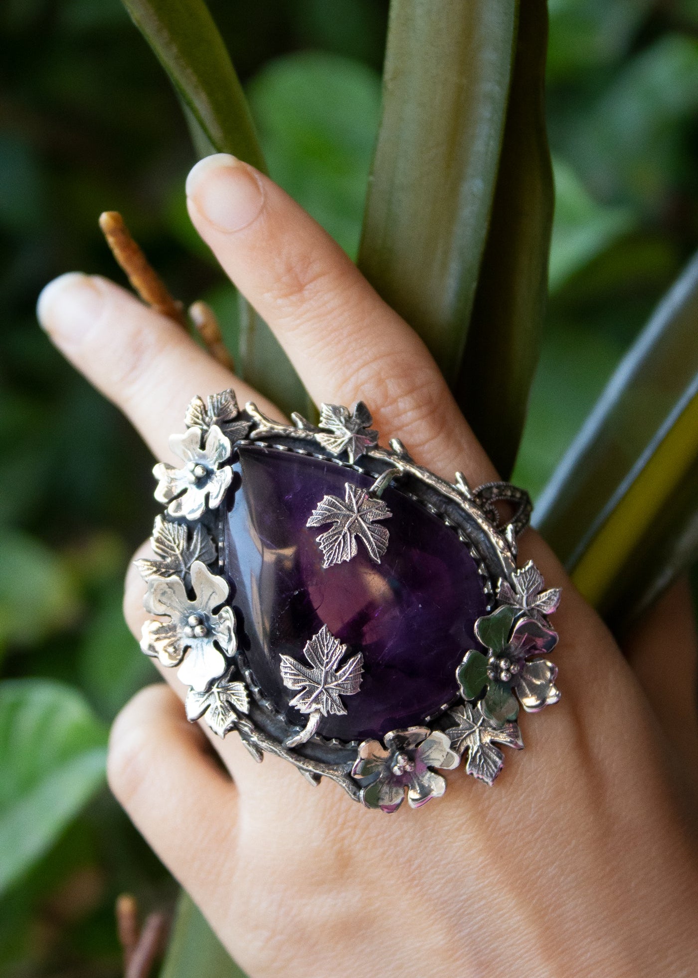 Amethyst Sterling Silver Ring,  AR-7247