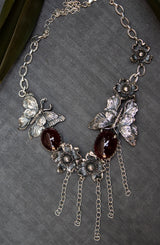 Twilight Forest Butterflies – Garnet Necklace, AP-7692