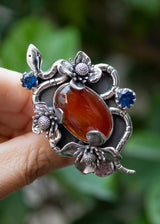 Serpent's Blossom: Red Onyx Ring, AR-7262