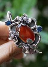 Serpent's Blossom: Red Onyx Ring, AR-7262