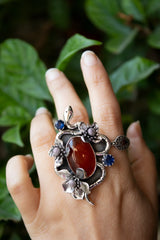 Serpent's Blossom: Red Onyx Ring, AR-7262