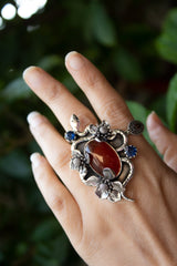 Serpent's Blossom: Red Onyx Ring, AR-7262