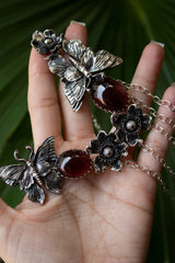 Twilight Forest Butterflies – Garnet Necklace, AP-7692