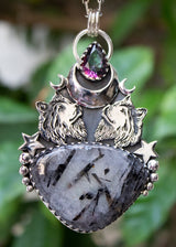 Mystic Twilight Black Rutile Pendant, AP-7291