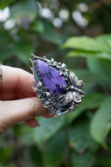 Twilight Meadow Butterfly – Charoite Ring, AR-7702