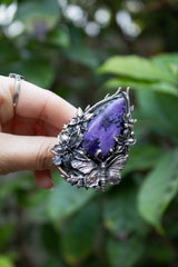 Twilight Meadow Butterfly – Charoite Ring, AR-7702