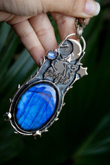 Blue Flash Labradorite Pendant, AP-7241