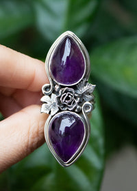 Amethyst Ring with Maple Leaf, AR-6558
