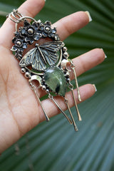 Whispers of the Forest Moon — Butterfly & Prehnite Pendant, AP-7725