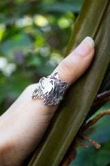 Lone Wolf Guardian – Sterling Silver Ring, AR-7715