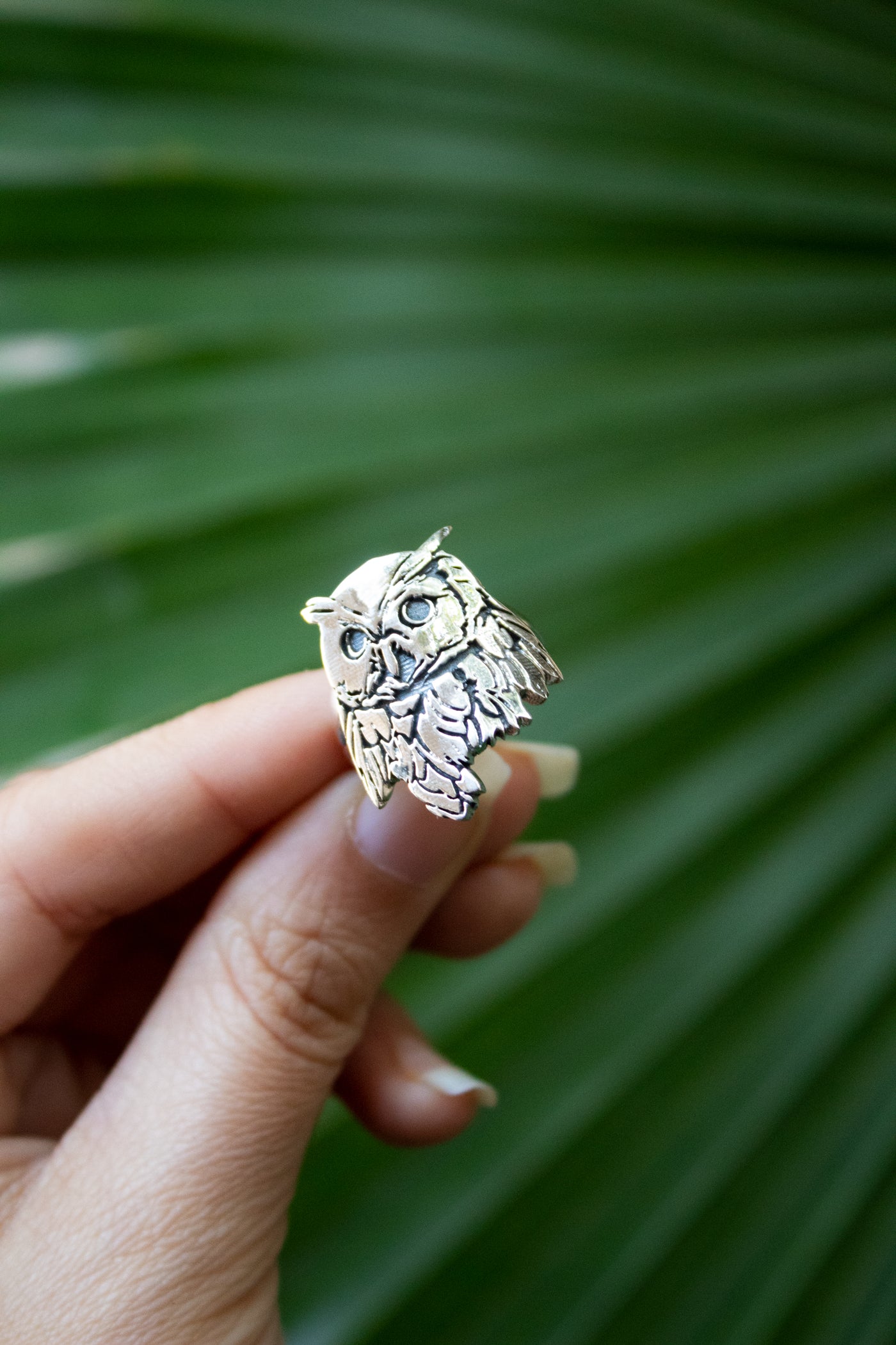 Silent Owl Wisdom – Sterling Silver Ring, AR-7716