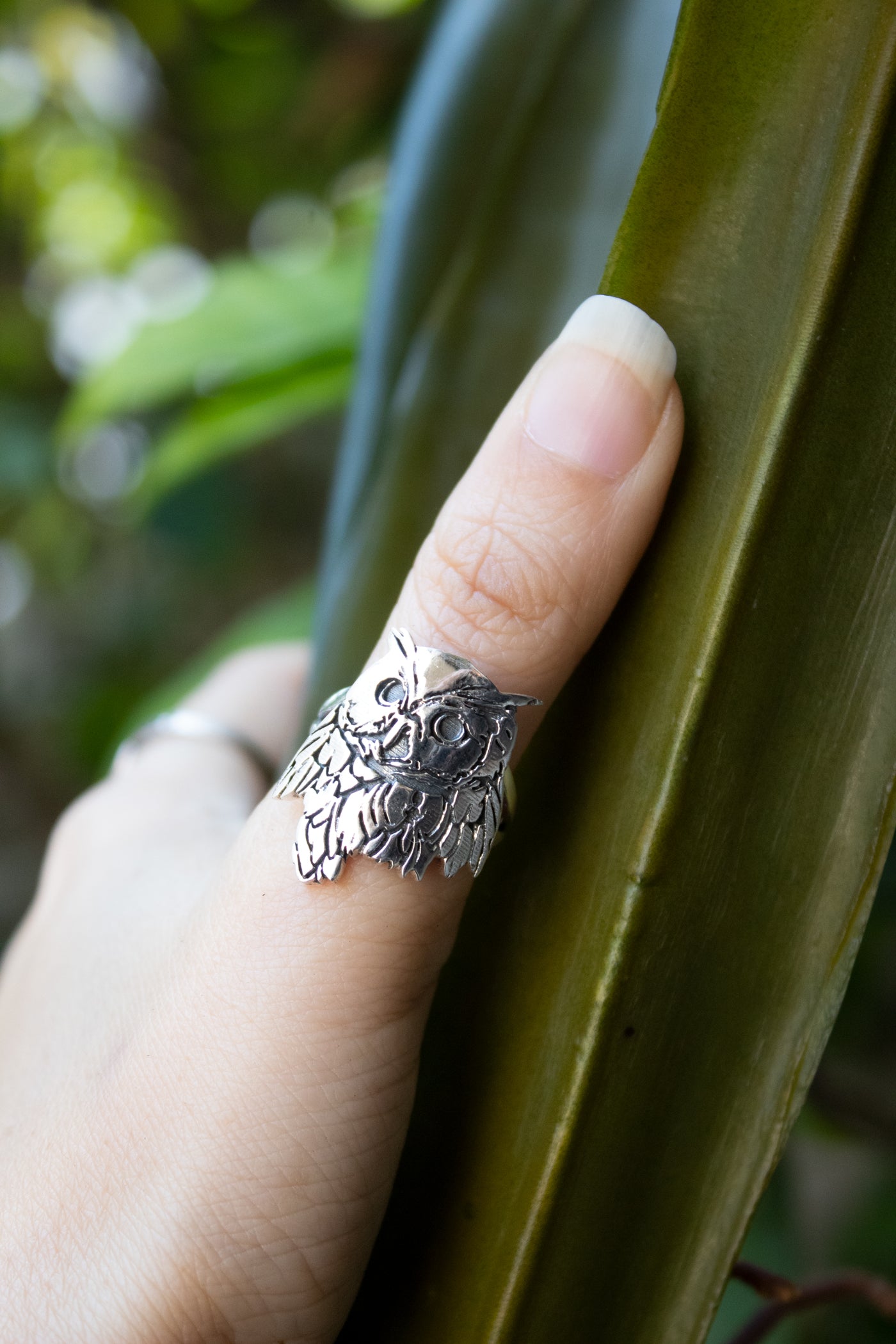 Silent Owl Wisdom – Sterling Silver Ring, AR-7716
