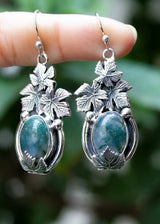 Maple Grove: Moss Agate Earrings, AE- 7267