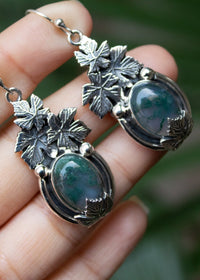 Maple Grove: Moss Agate Earrings, AE- 7267