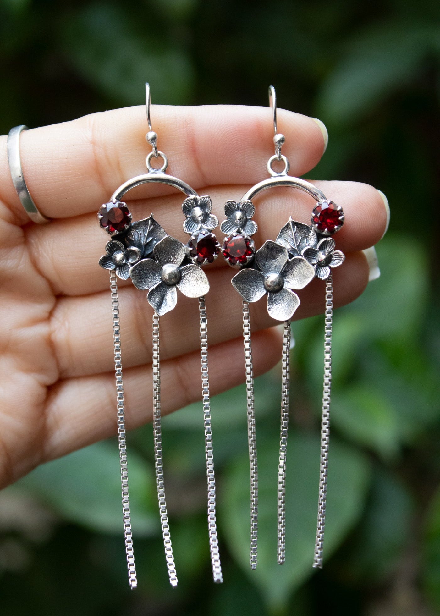 Garnet Earrings, AE-7253