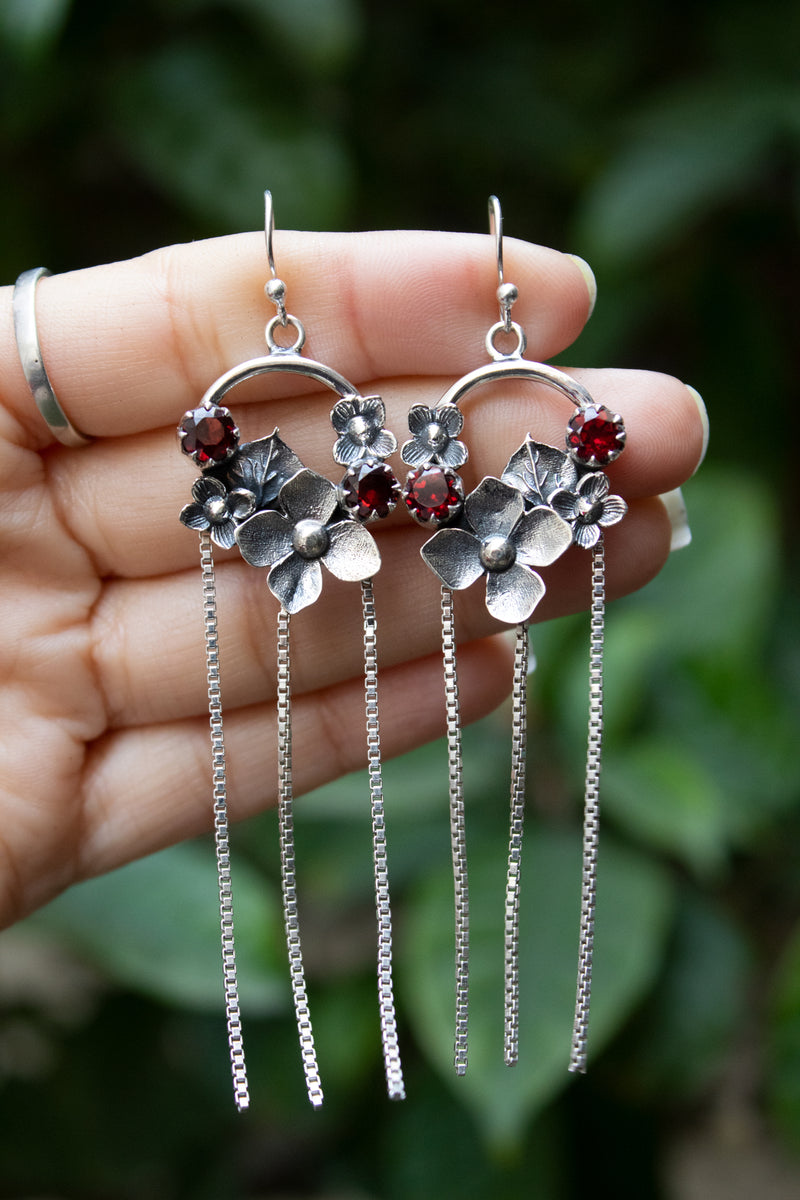 Garnet Earrings, AE-7253