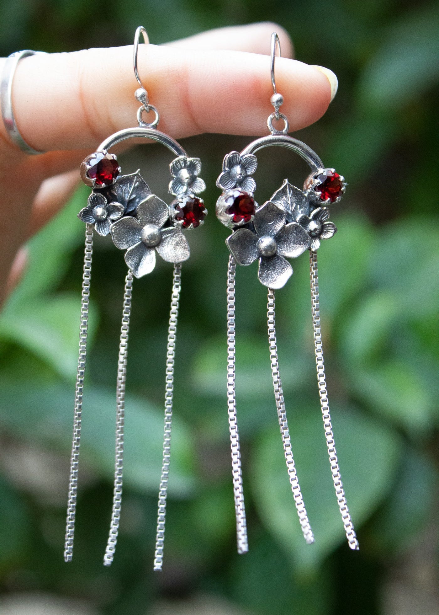 Garnet Earrings, AE-7253