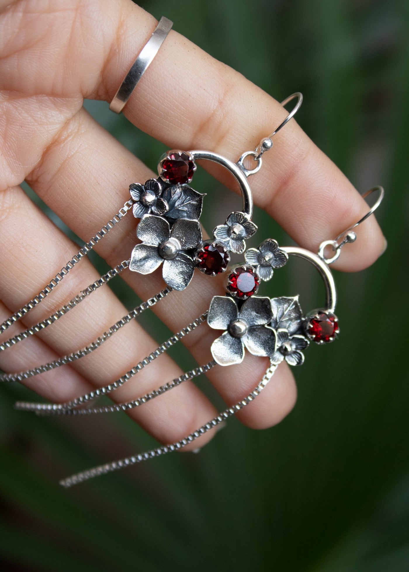 Garnet Earrings, AE-7253