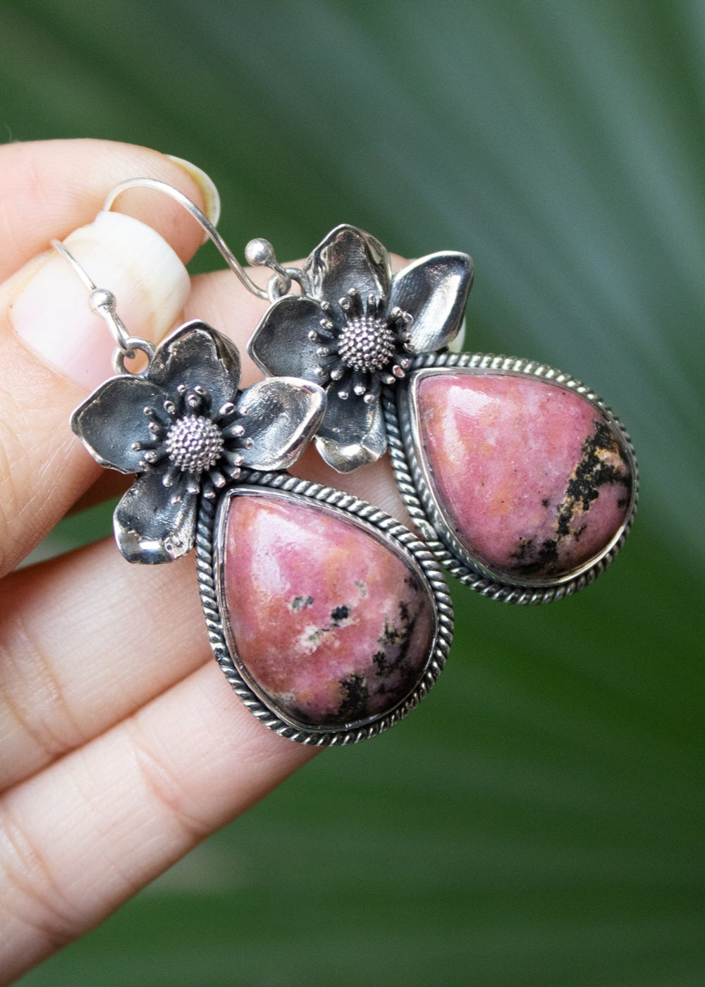 Rhodonite Earrings, AE-7252