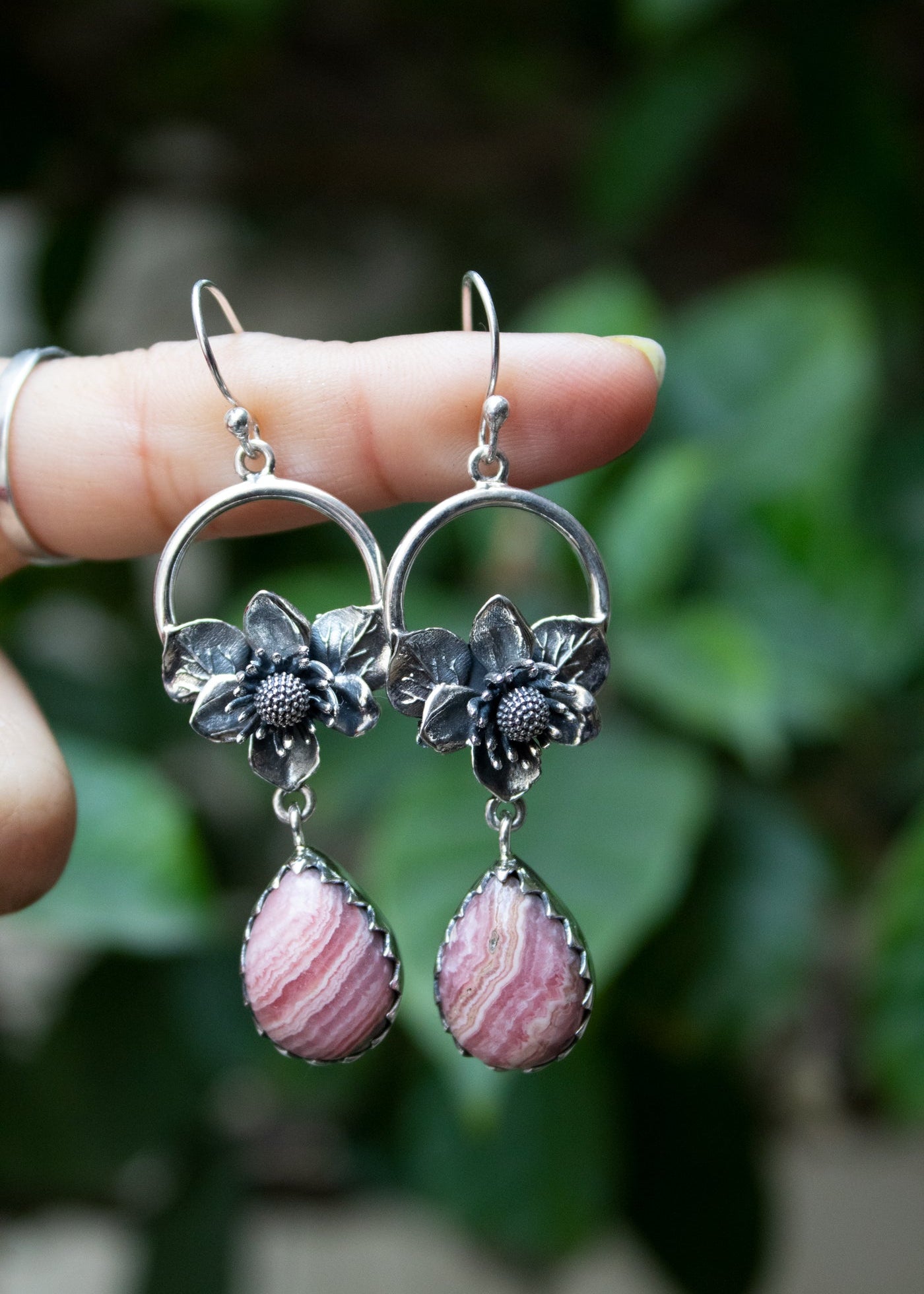 Rhodochrosite Earrings, AE-7251