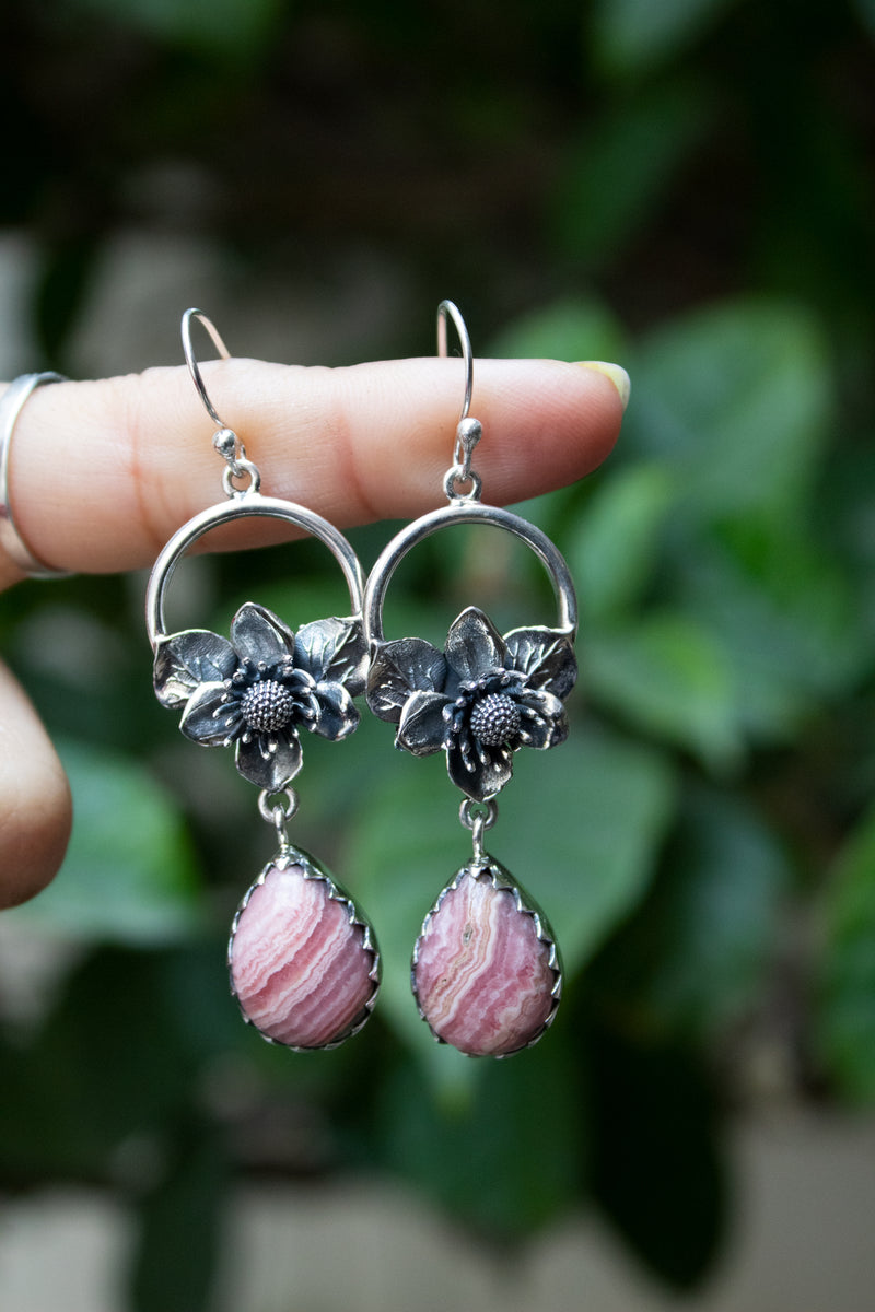 Rhodochrosite Earrings, AE-7251