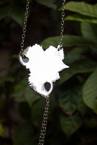 Moonlit Fern Whisper — Charoite & Moonstone Butterfly Pendant Necklace, AP-7743