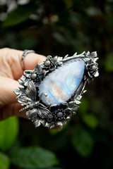 Moonlit Garden Flight — Moonstone Statement Ring, AR-7746