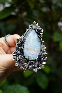 Moonlit Garden Flight — Moonstone Statement Ring, AR-7746