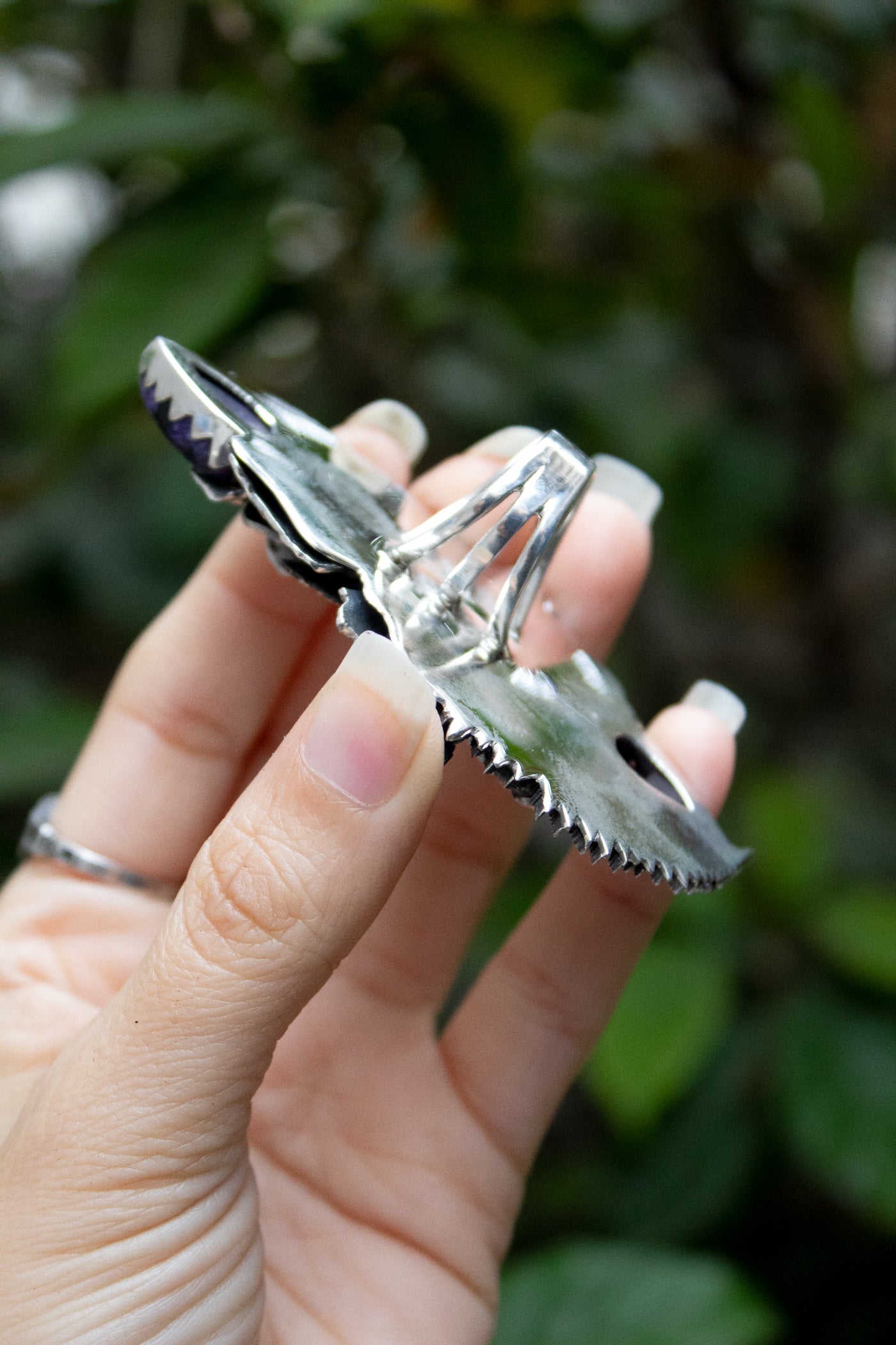 Wild Fern Muse — Charoite Statement Ring, AR-7741