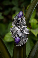 Wild Fern Muse — Charoite Statement Ring, AR-7741