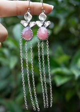 Blossom Glow: Pink Opal Earrings, AE-7277