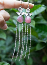 Blossom Glow: Pink Opal Earrings, AE-7277