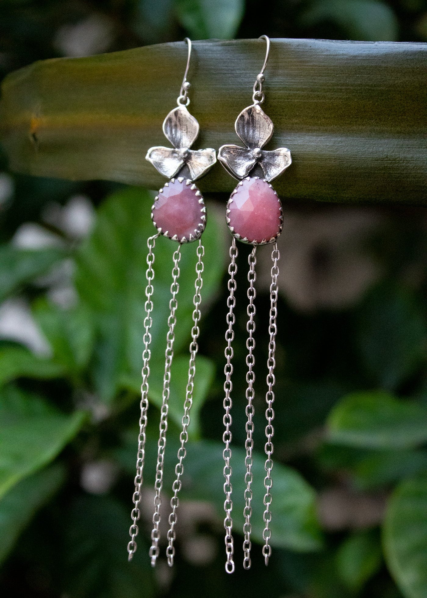 Blossom Glow: Pink Opal Earrings, AE-7277