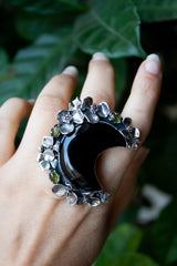 Half Moon Black Onyx Ring, AR-7312