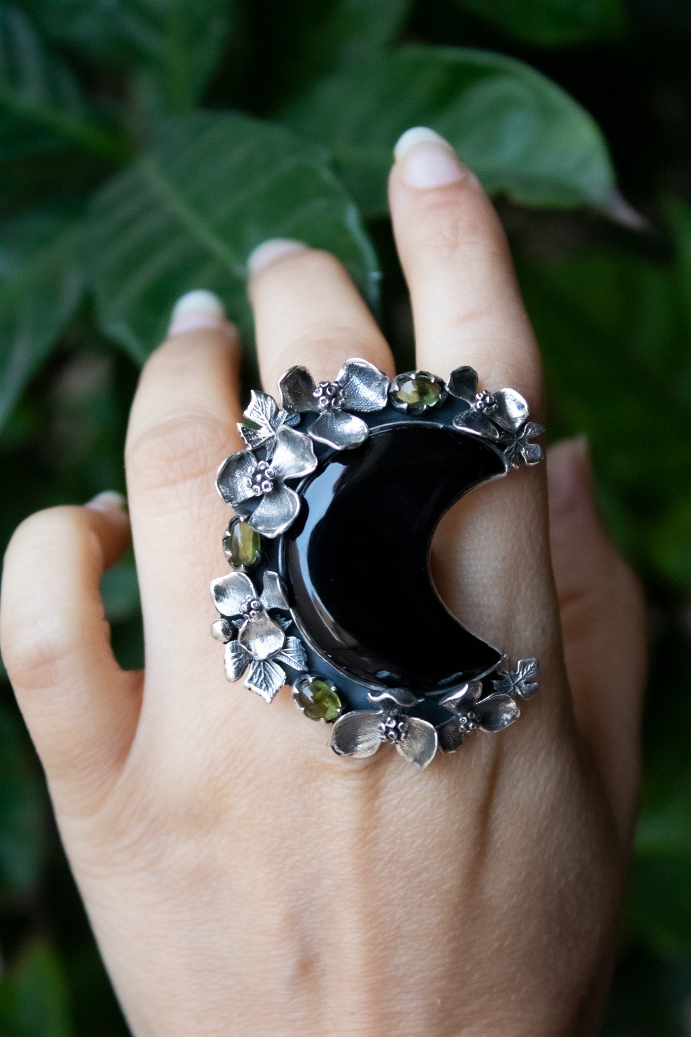 Half Moon Black Onyx Ring, AR-7312