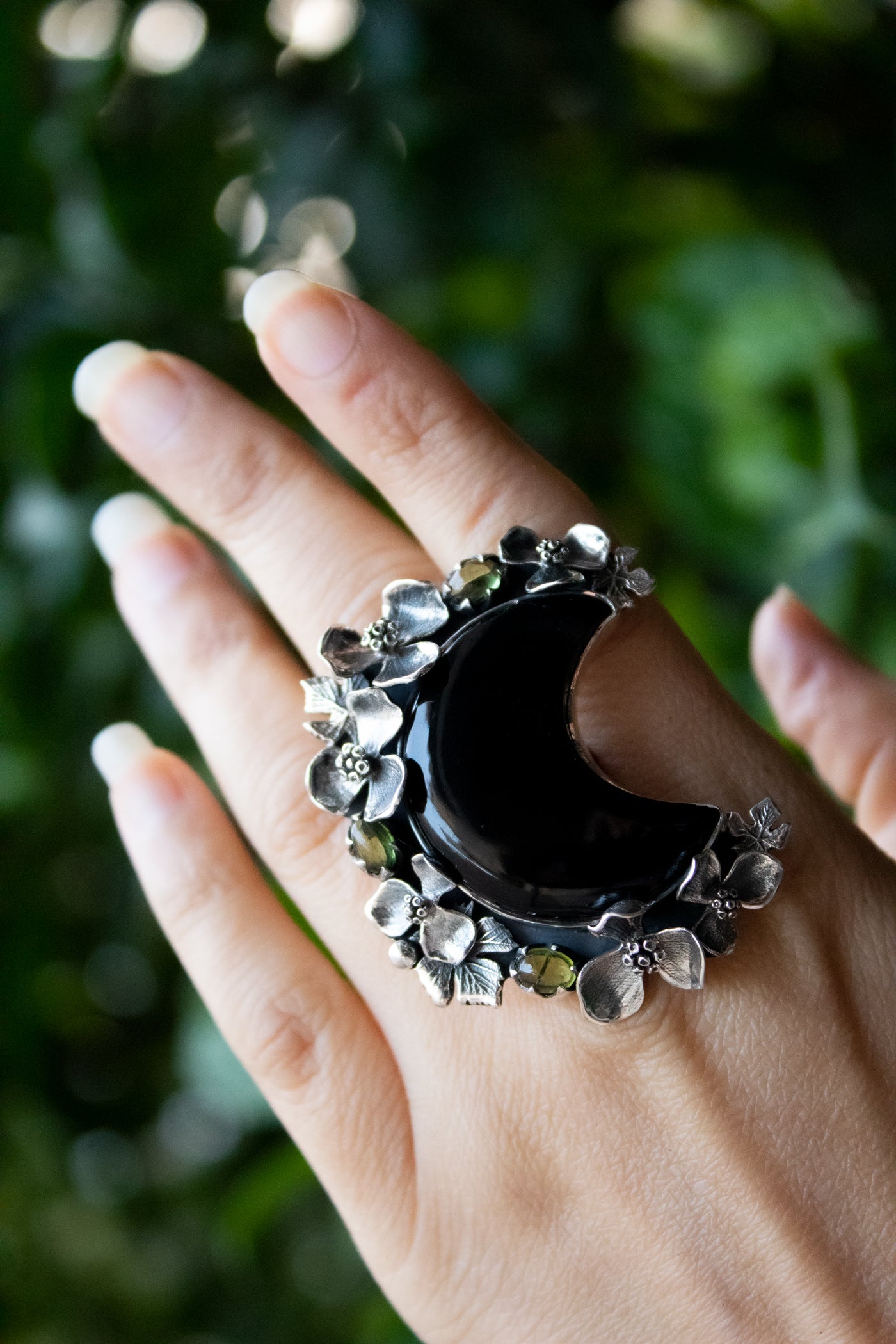 Half Moon Black Onyx Ring, AR-7312