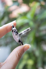 Lilac Petals & Midnight Berries — Rose Quartz & Garnet Ring, AR-7726