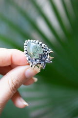 Verdant Glow — Prehnite Ring, AR- 7765