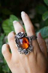 Serpent Bloom: Amber Ring, AR- 7280