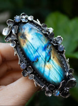 Moonlit Bloom: Labradorite Ring, AR- 7276