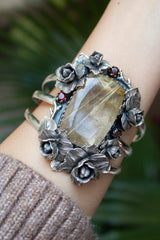 The Golden Radiance- Rutilated Quartz Cuff Bracelet AB-7282