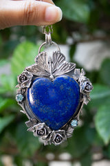 Lapis Lazuli Heart Pendant, AP-7285