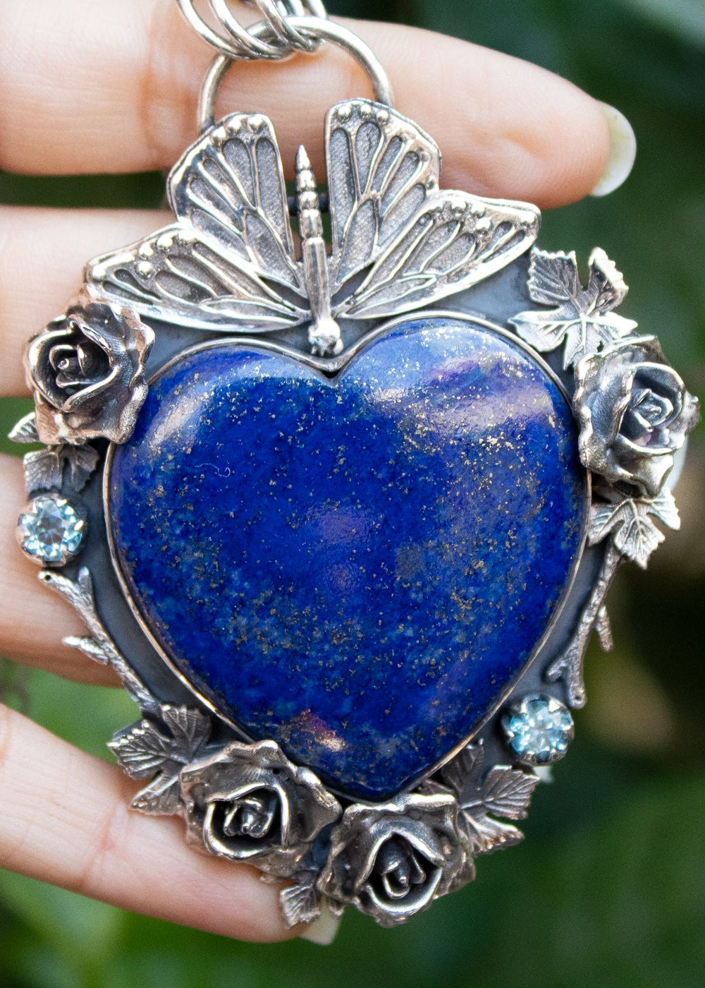 Lapis Lazuli Heart Pendant, AP-7285