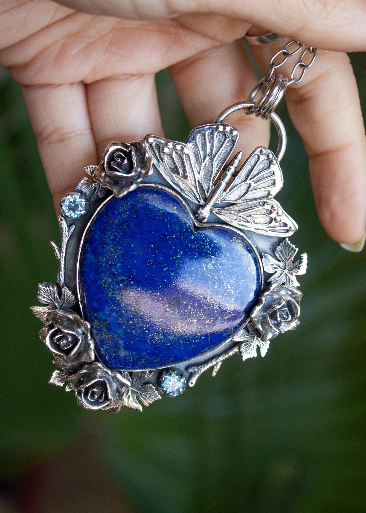 Lapis Lazuli Heart Pendant, AP-7285