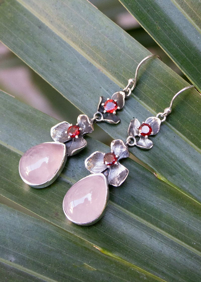 Rose Quartz Earrings, AE-7283