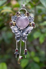 Rose Quartz Heart Pendant, AP-7742