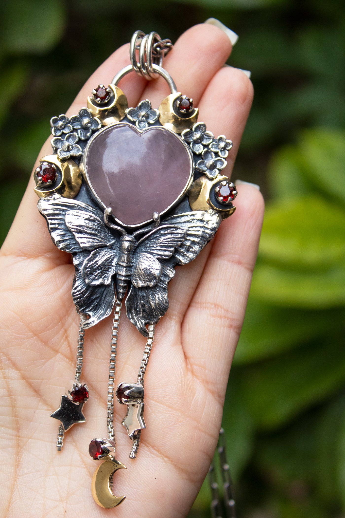 Rose Quartz Heart Pendant, AP-7742