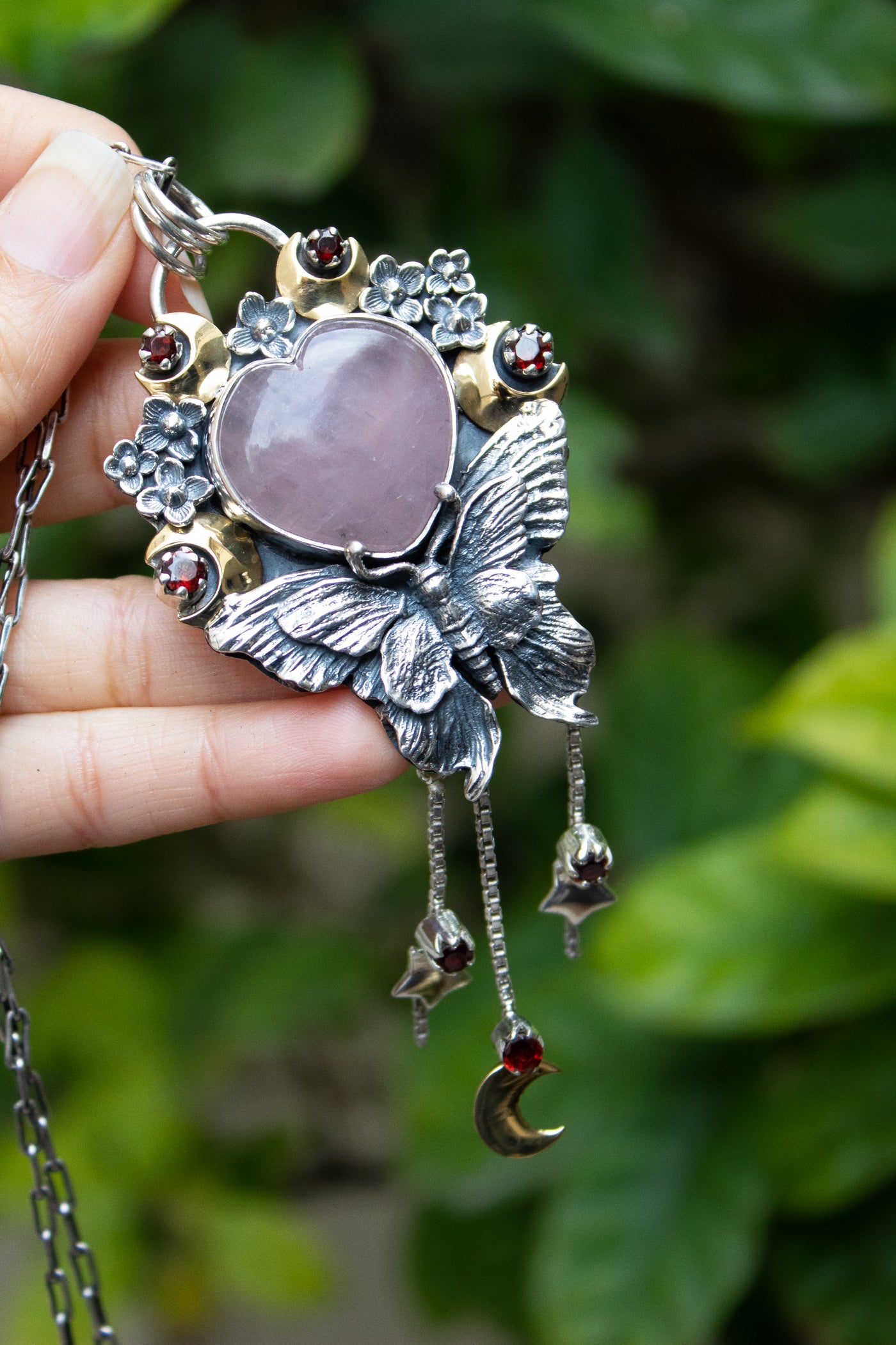 Rose Quartz Heart Pendant, AP-7742