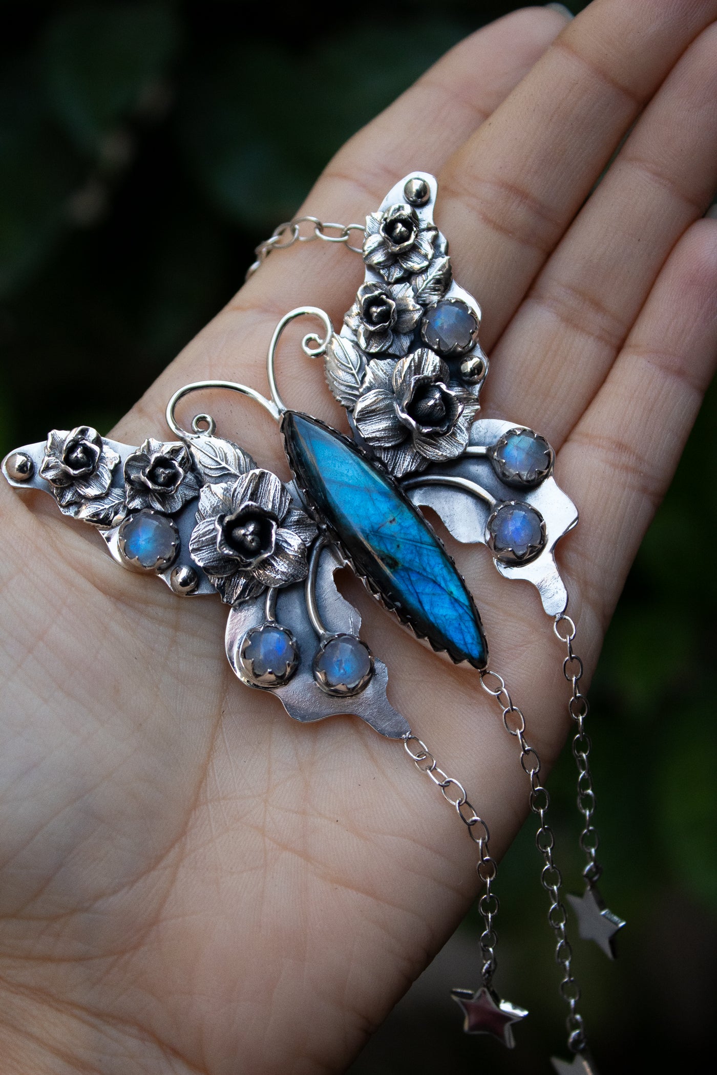 Labradorite Butterfly Necklace, AP-7297